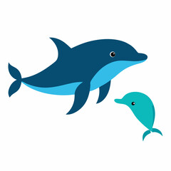 Obraz premium vector illustration of a cartoon shark