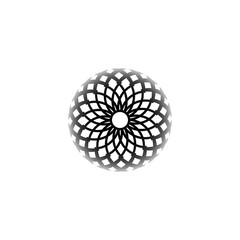 illustration circle of a black logo design on transparent background.