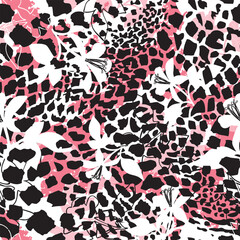 Abstract animal print collage for textile print for fabric, seamless pattern