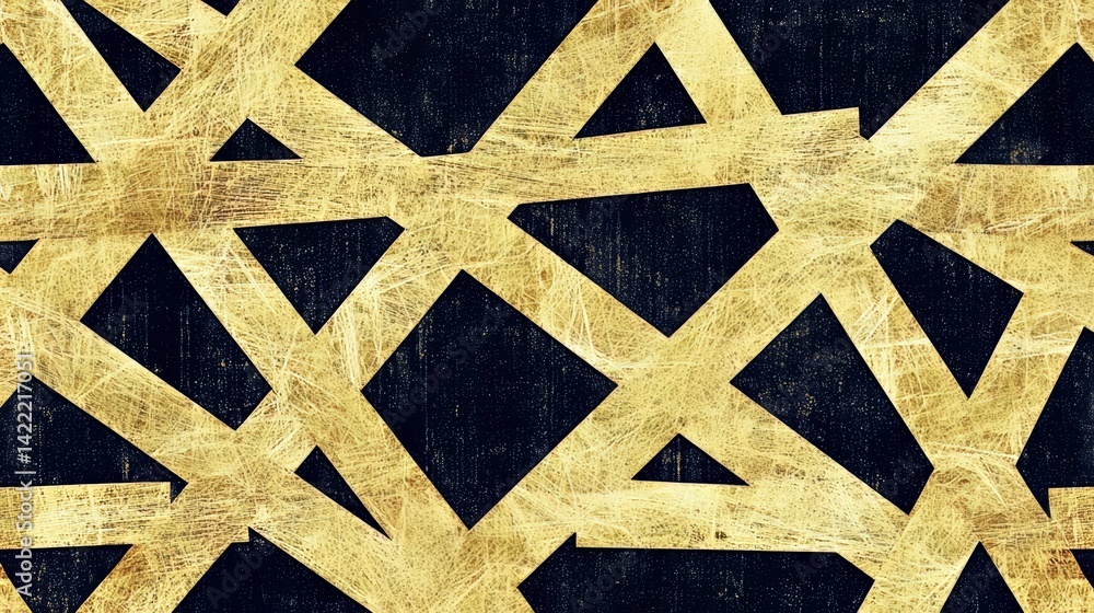 Poster gold and black striped pattern with a black background. the gold stripes are thin and the black back