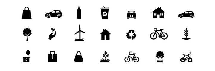 Sustainable Living & Eco Habits Icons