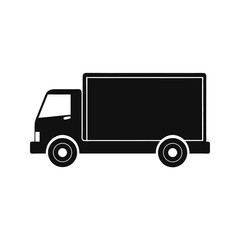 Delivery truck silhouette, truck vector art and illustration, truck icon isolated on a white background