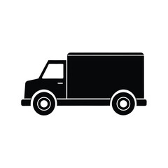 Delivery truck silhouette, truck vector art and illustration, truck icon isolated on a white background