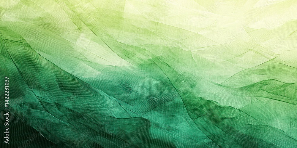 Sticker abstract ombre with a soft blend from emerald to lime, layered with delicate line stripe details.