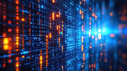 Futuristic Data Grid Visualization