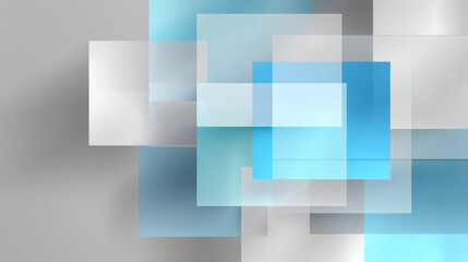 Transparent geometric glass UI blue background