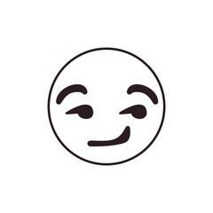 smirking sly smug mischievous suggestive emoji smile face vector illustration symbol sign icon flirt flirting