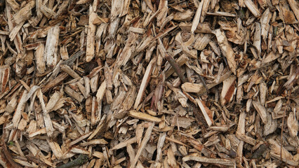 Holzschnitzel Hackschnitzel für den Garten, Holzhackschnitzel, geschreddertes Holz für den Gattenbau