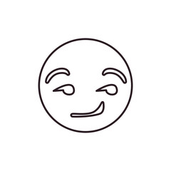 smirking sly smug mischievous suggestive emoji smile face vector illustration symbol sign icon flirt flirting