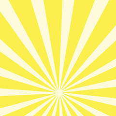 Ray sun. Yellow sun rays. Sunburst background. Burst radial line. Star beam. Retro pattern. Starburst light. Orange shiny lines. Sunray stripe. Banner comic style. Sparkle stripes. 