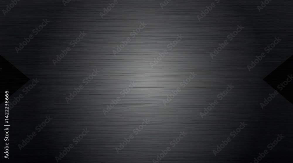 Poster dark metallic surface with subtle horizontal grain and angular shapes in the corners, subtle gradien