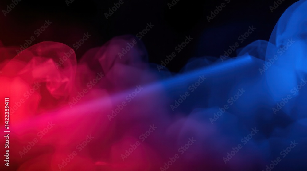 Aufkleber abstract smoky background with contrasting red and blue hues creating a mysterious and ethereal atmo