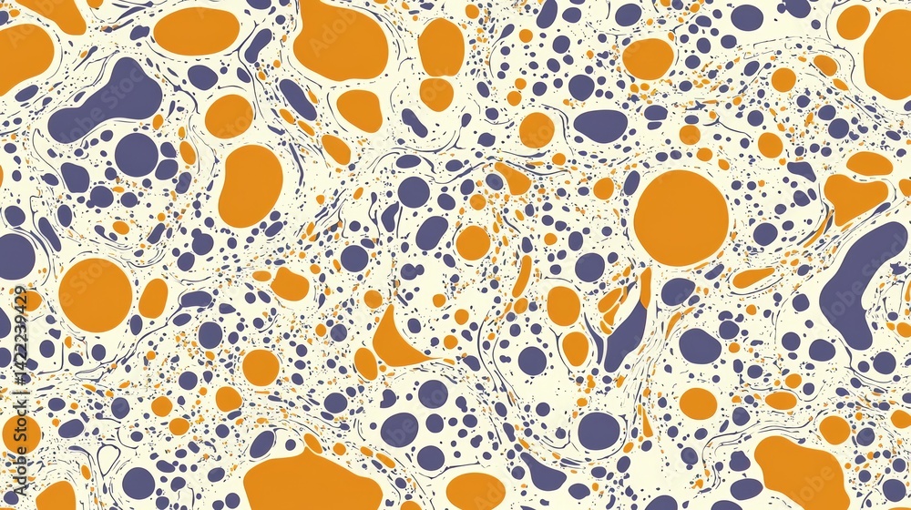 Poster painting with many different colored dots and circles. the painting is abstract and has a lot of dif