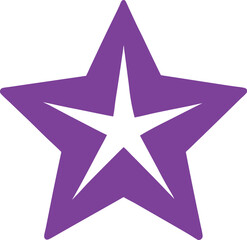 Vector Silhouette icon of purple Star,  vector design with transparent background