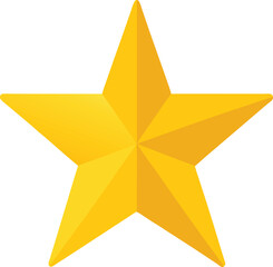 Yellow star silhouette icon isolated on transparent background, Vector illustration of yellow star icon