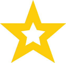 Yellow star silhouette icon isolated on transparent background, Vector illustration yellow star icon