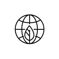 Fototapeta premium World with Leaf: A simple, graphic depiction of planet earth embraced by a single, healthy leaf. The design captures the harmony between global environmental consciousness.