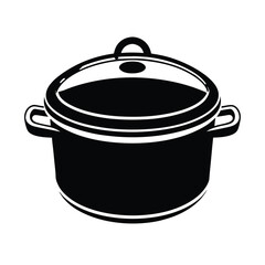 black vector icon large cooking vector art silhouette