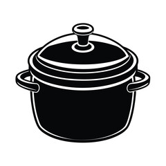 black vector icon large cooking vector art silhouette