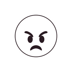 Angry face emoji vector illustration