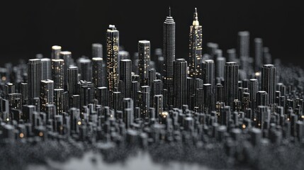 Dark Metropolis Skyline at Night