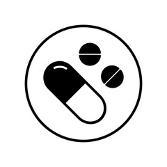 Capsul with pills on white background vector icon eps 10