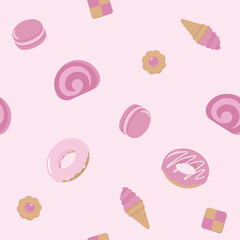 ストロベリースイーツのシームレスパターン