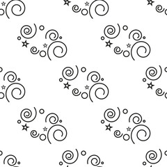 seamless pattern with spiral curls on white backround