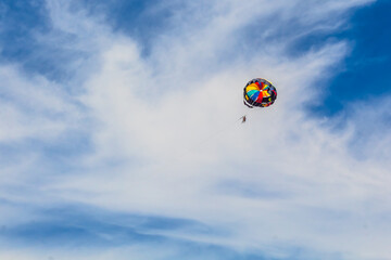 Man parachuting of colors in Puerto Vallarta, Jalisco