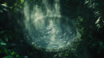 Fototapeta premium Ancient Boiling Pool in Lush Jungle