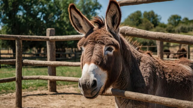 A donkey in a pen