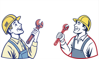 Minimal Flat Design of Female Factory Worker Operating Machine with Safety Goggles and Gloves – Modern Industrial Outfit on White Background