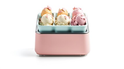 Assorted Ice Cream in Dessert Server.