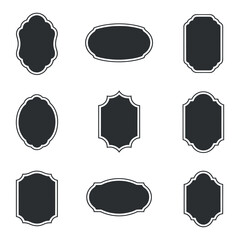 Collection Of Decorative Label Shapes Various Frame Style Options Vintage Inspired Design Element Set Vector Illustration Isolated