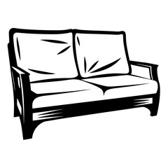 Black and white couch, sofa, furniture, interior design for two people