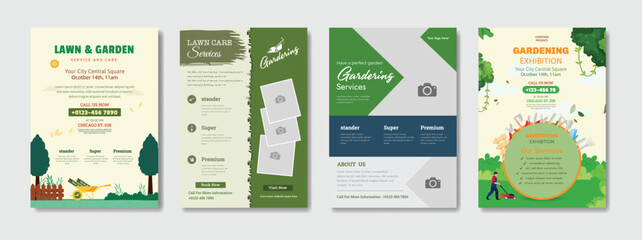 Modern Lawn Care Flyer Template, Garden Maintenance Services Banner, Professional Grass Cutting Advertisement, Landscape Design Brochure Layout, Spring Gardening Promotional Poster, Lawn Mowing Servic