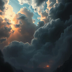 dramatic sky with clouds