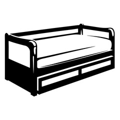 Elegant daybed illustration showcasing a classic design and sturdy construction