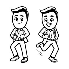 Cartoon Businessman Character in Two Poses