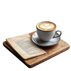 Coffee Shop Table Setting With Menu Mug And Saucer on a transparent background