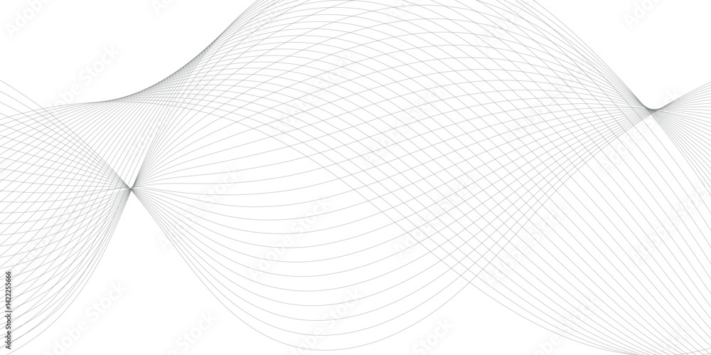 Poster grey and white abstract wavy flowing particles. white paper wave and curve line background. digital 