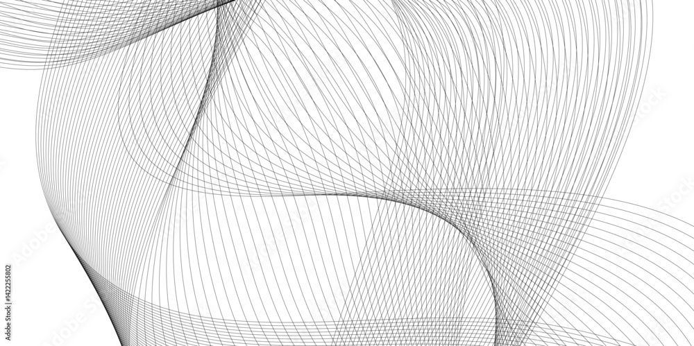 Poster vector abstract wavy and curve line art flowing dynamic grey isolated on transparent background in c