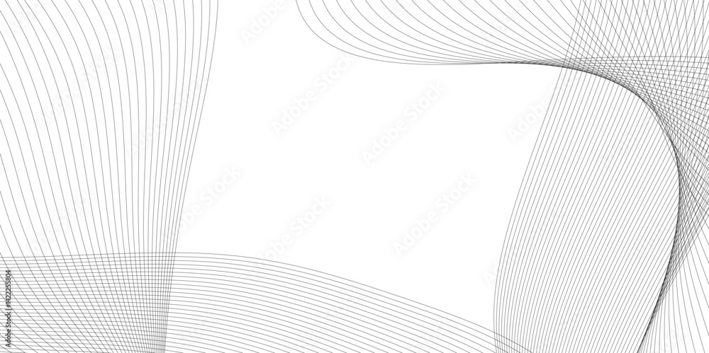 Poster vector wavy grey lines flowing smooth curve black gradient color on transparent background in concep