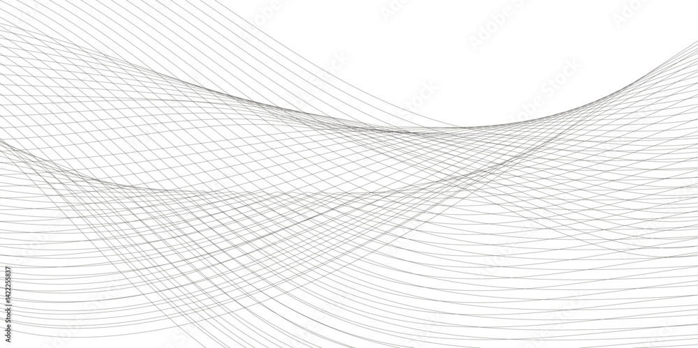 Poster vector abstract wavy and curve line art flowing dynamic grey isolated on transparent background in c