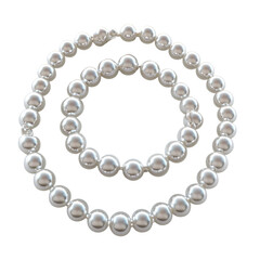 Obraz premium Elegant Pearl Necklace Coiled In Spiral Isolated 00X on a transparent background