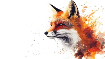 Obraz premium Red Fox Watercolor Portrait. (1)