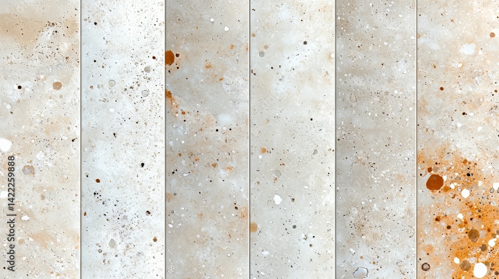 Poster the image is a collage of different textures and colors, with a focus on the white and brown tones. 