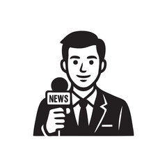 news reporter vector