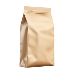 Glossy Paper Coffee Bag With Flat Bottom And Sealing on a transparent background