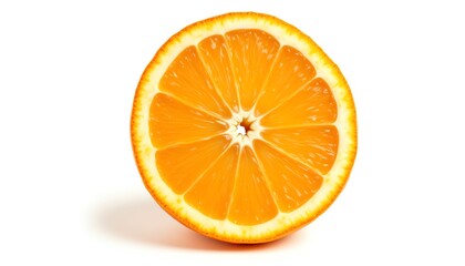 Fresh orange slice on a white background.